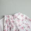 Summer New Women's V-neck Structured Shoulder High Waist Long Floral Print Short Sleeve Dress, European & American Style