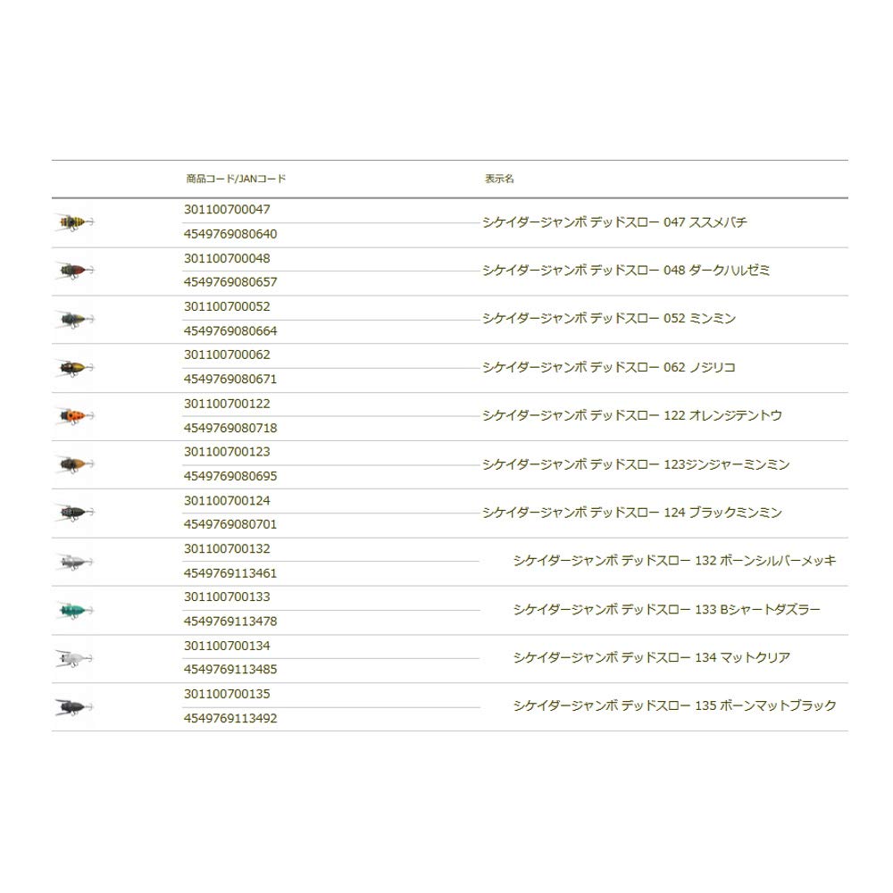 TIEMCO Cicada Jumbo Dead Throw Bone Silver 60mm #132, Plated,