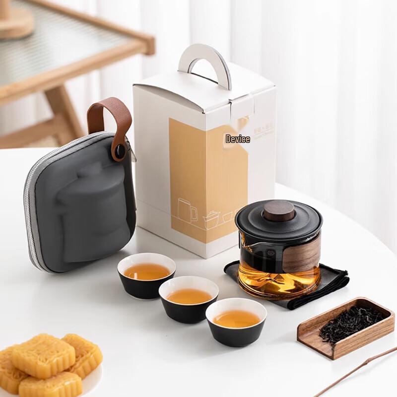 Portable Tea Set with 1 Pot and 3 Cups