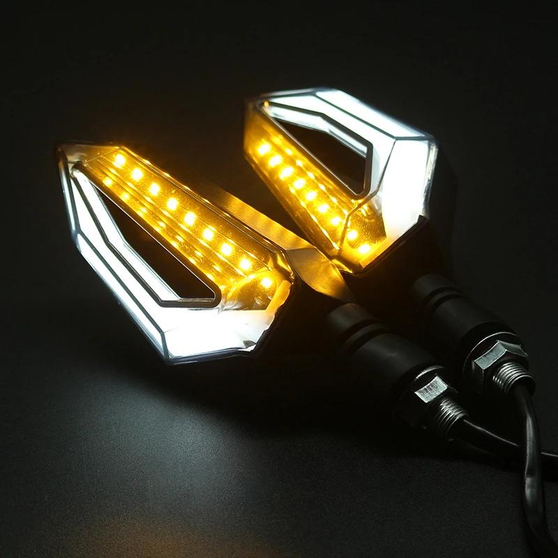 Motorcycle LED Turn Signal Light Universal Daytime Running Lights Indicator Blinker Braking Lamp 10MM 12V Moto Turn Signal Light