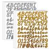 1 Inch Handwritten Letter Sticker Metal Brushed Gold and Silver Party Wedding Card Photo Album Decoration DIY Gold Stamping Sticker
