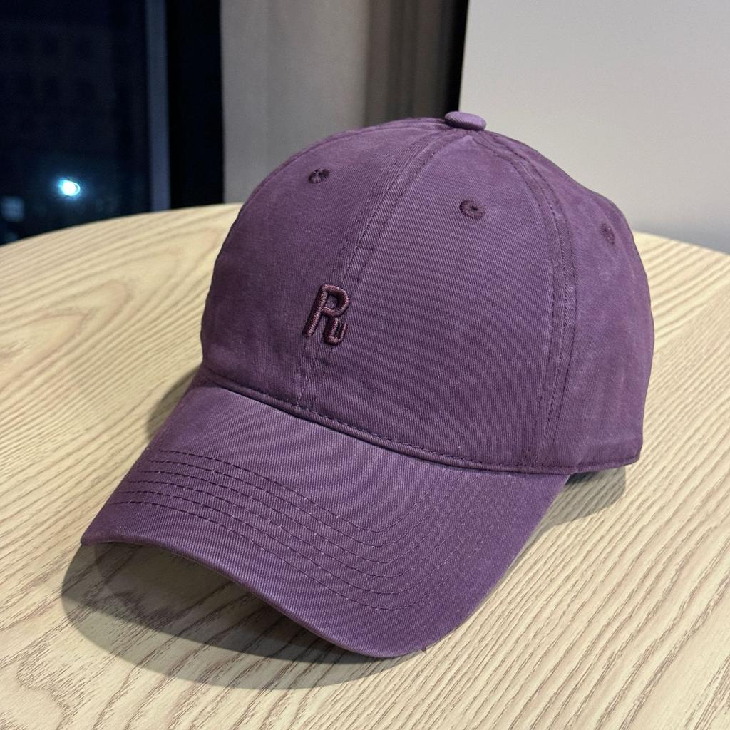 New R Simple Letter Print Soft Top Baseball Cap for Women, Breathable Spring/Summer Trendy Youthful Duckbill Cap for Men, Versatile Korean Style