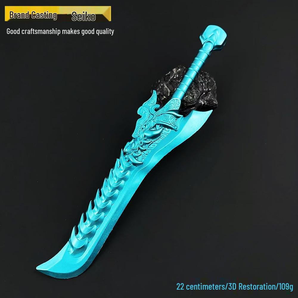 Anime Alloy Weapon Figurine Gift Set: Fire-Tipped Spear & Ao Bing Hammer