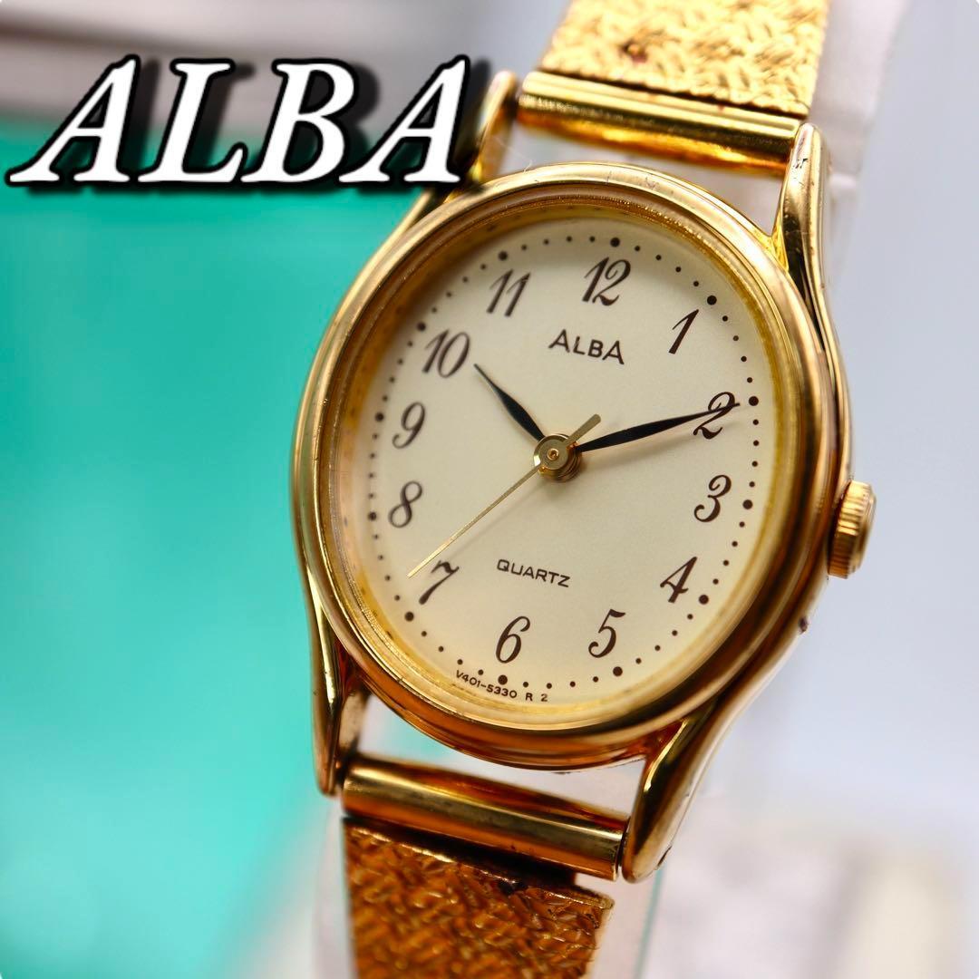 

[USED] SEIKO ALBA Oval Gold Quartz Women s Watch 1192