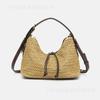 Z Home Summer Mini Retro Handmade Straw Bag Versatile Commuter Portable Crossbody Zipper Bucket Bag