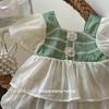 LUSON Children's Summer New Fresh Bubble Sleeve Princess Dress
