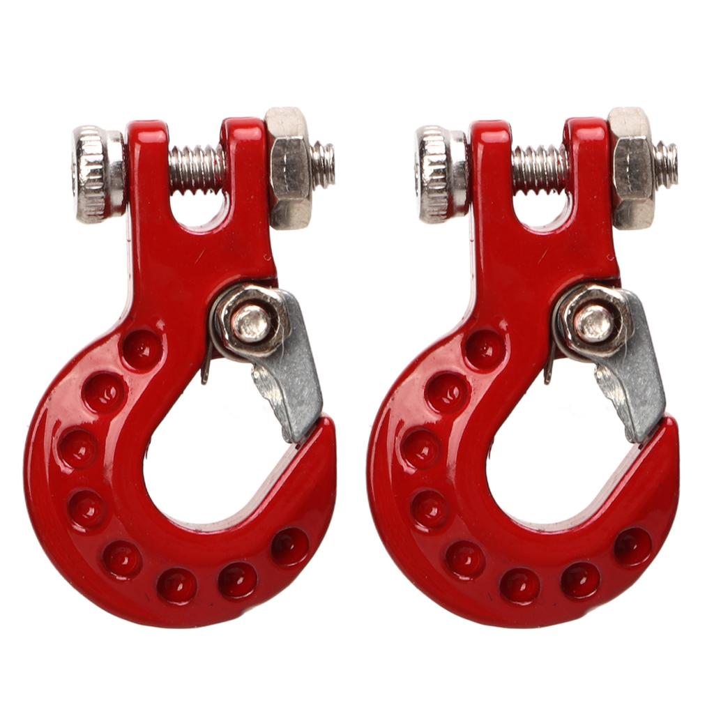 2Pcs RC Trailer Hook Aluminum Alloy Sturdy RC Climbing Car Hook for 1 10 Remote Control Cars Red