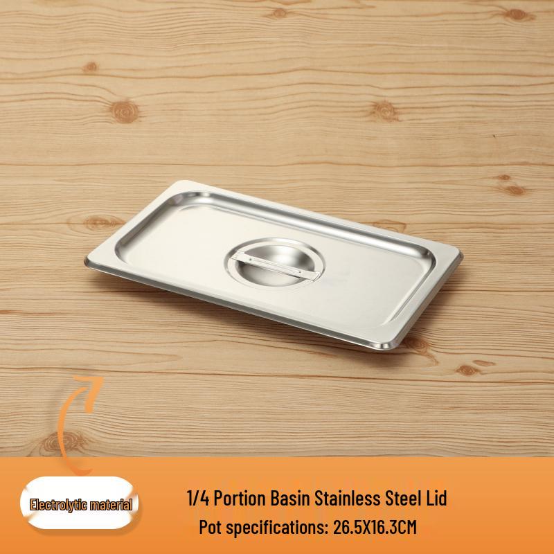 Rectangular Stainless Steel Serving Pans with Lids - Ideal for Mala Tang, Vegetables, Milk Tea, and Ice Cream