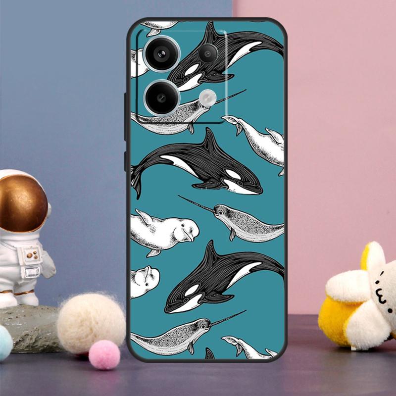 

Blue Ocean Whales Pattern Case For Xiaomi Redmi Note 13 9 10 11 12 14 15 Pro Plus Redmi 15 15C 14C 10C 12C 13C Cover Redmi Note 13 Pro 4G