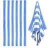 Klassisches Cabana-Streifen-Strandtuch, Schnelltrocknende weiche Baumwolle, Türkis, Blau, Grau & Marineblau gestreiftes Design für den Sommer-Poolgebrauch