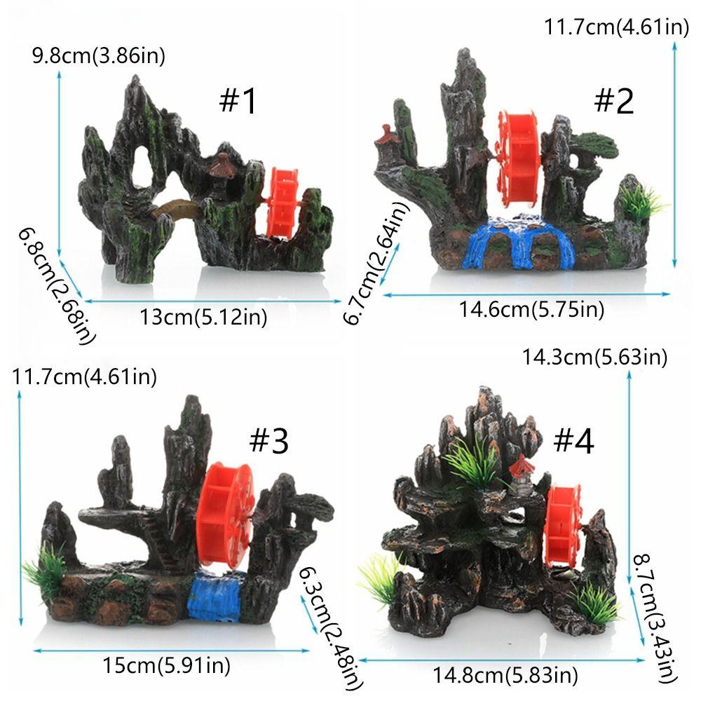 Realistic Aquarium Rockery Figurines Unique Stone Cave Ornament  Fish Tank Landscape Decor