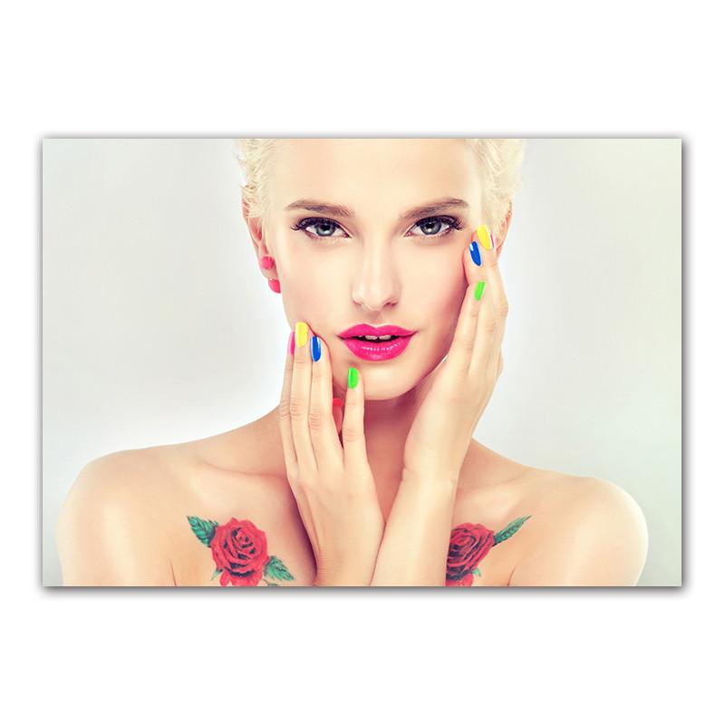 Piękna dziewczyna sztuka plakat płótno malarstwo moda makijaż obraz dekoracja ścienna salon piękności sztuka ścienna płótno malarstwo HD2912