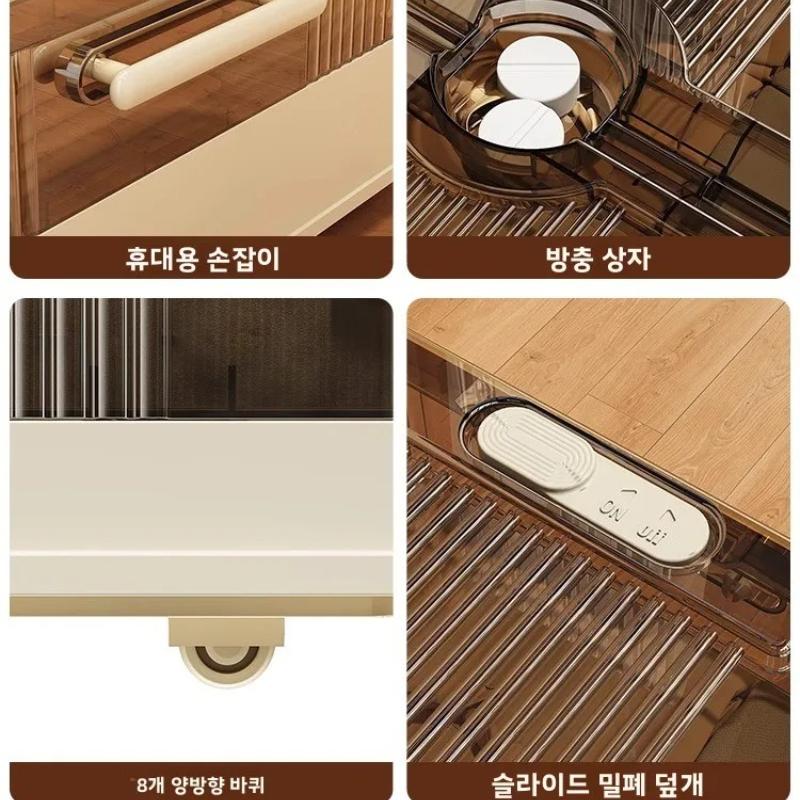 Underbed Storage Box Flat with Wheels Der Sle Plastic Organizer for Clothes And Quilts Home Use Bedroom Storage Box