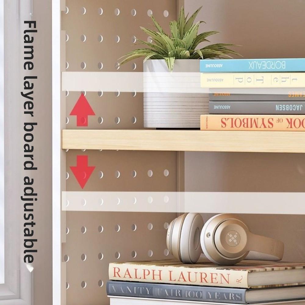 New Simple Design Hole Board Bookcase Modern Style Open Top Tabletop Shelving Easy Assembly Desktop Bookcase Home Office