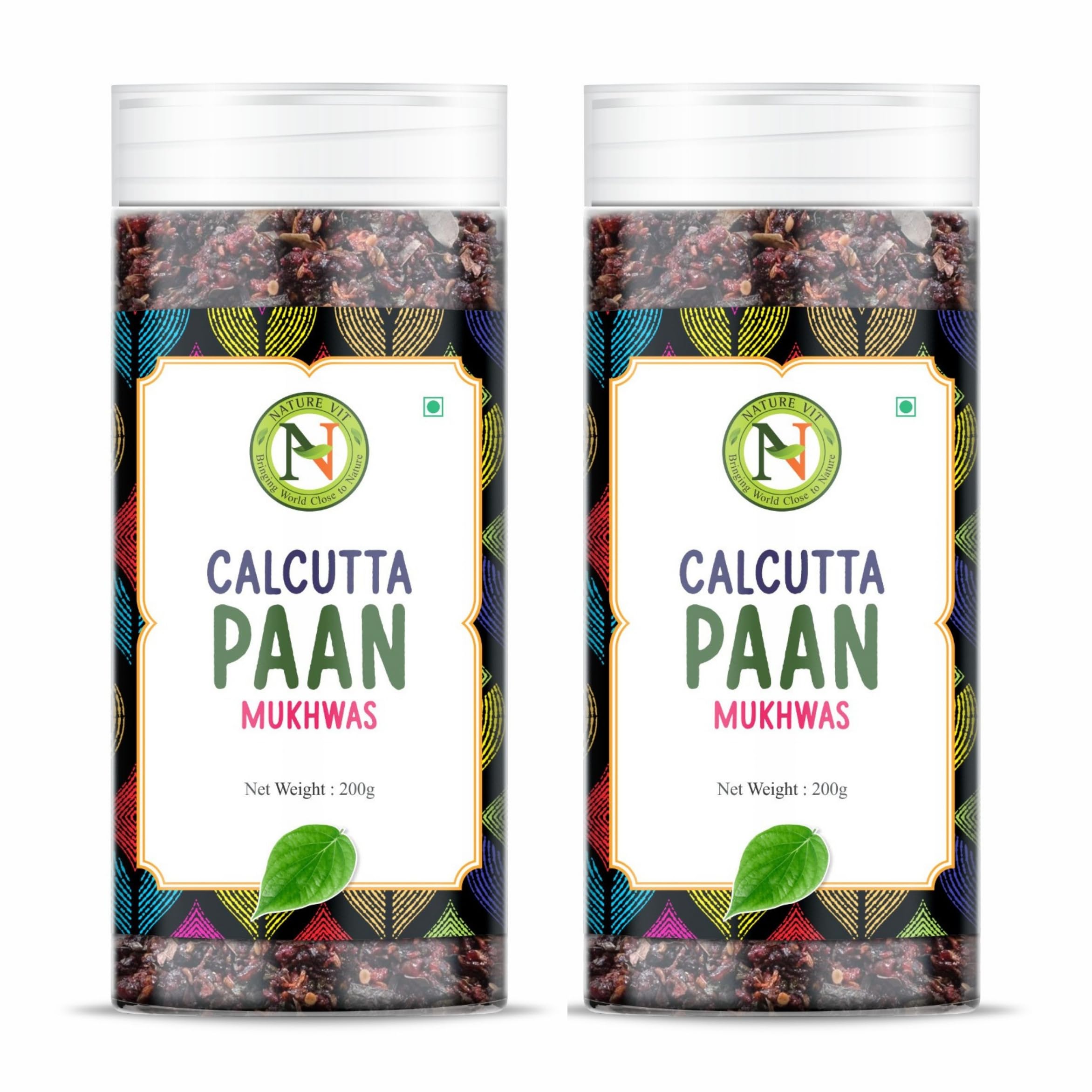 NatureVit Calcutta Meetha Paan Mukhwaas 400g - Sweet Calcutta Paan Mouth Freshener with Gulkand & Fennel | Natural, Vegetarian, Hygienically Packed
