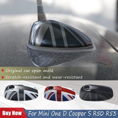 Mini One Cooper S R50 R53 Hatchback Araba Anteni Hava Dekorasyonu Kılıfı Kapağı Sticker Oto Şekillendirme İçin Siyah Bayrak