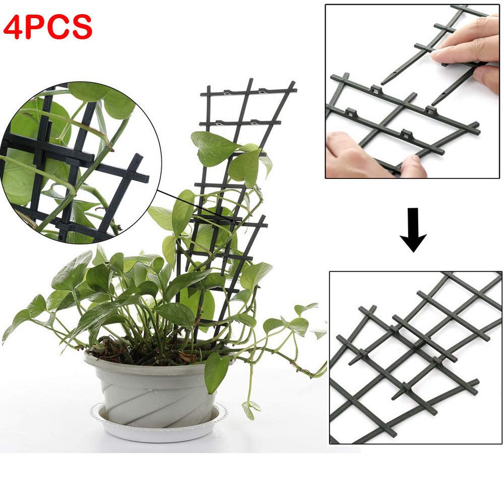 [2pcs Durable Plant Trellis] 2pcs Stackable Durable Black Plastic Plant Trellis Ladders | Indoor/Outdoor Use, Ideal for Climbing Vines