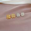 Voll Diamant Glücksklee Minimalistische Ohrstecker Kalte Herren- und Damenohrringe Persönlichkeit Temperament Bankett-Ohrringe