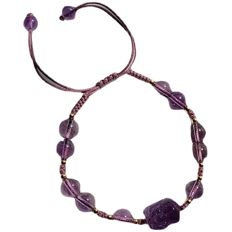 Women's Amethyst Pixiu Bracelet, Handmade Simple Bracelet, Gift for Best Friend or Girlfriend, Crystal Jewelry Bracelet