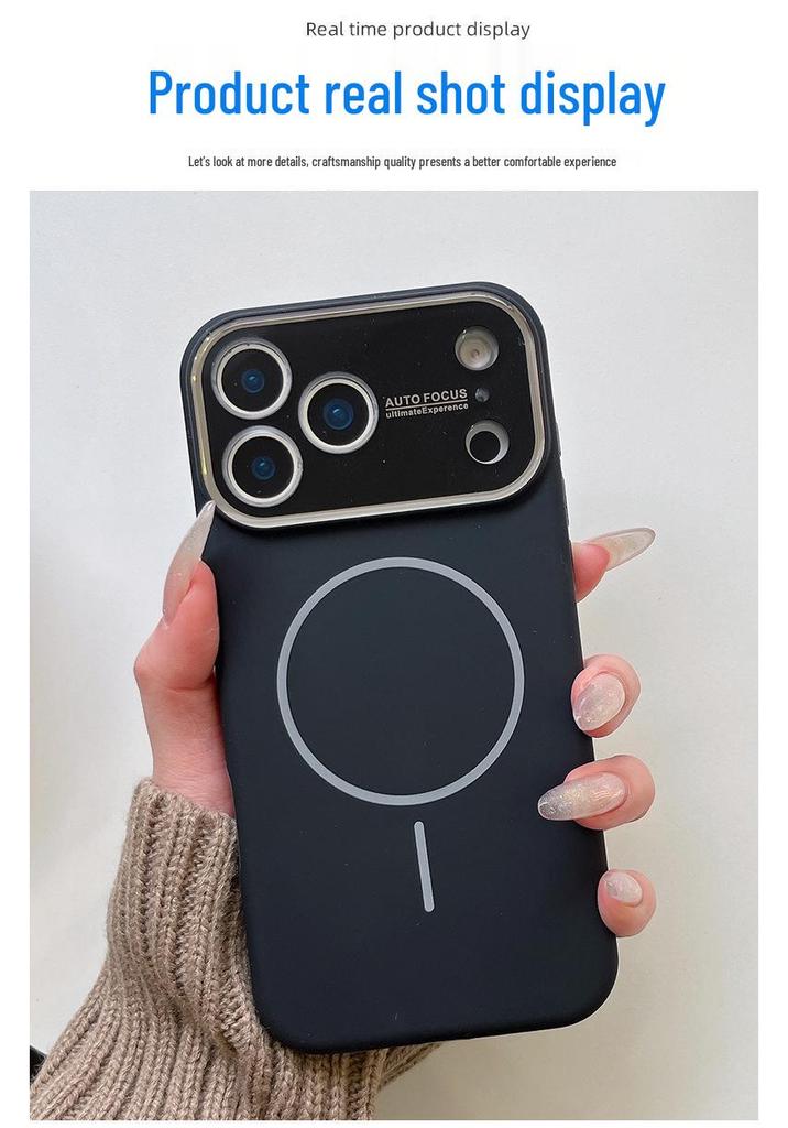 iPhone 16 Pro Magnetic Case with Integrated Lens Film, Drop Protection, and Wireless Charging Compatibility