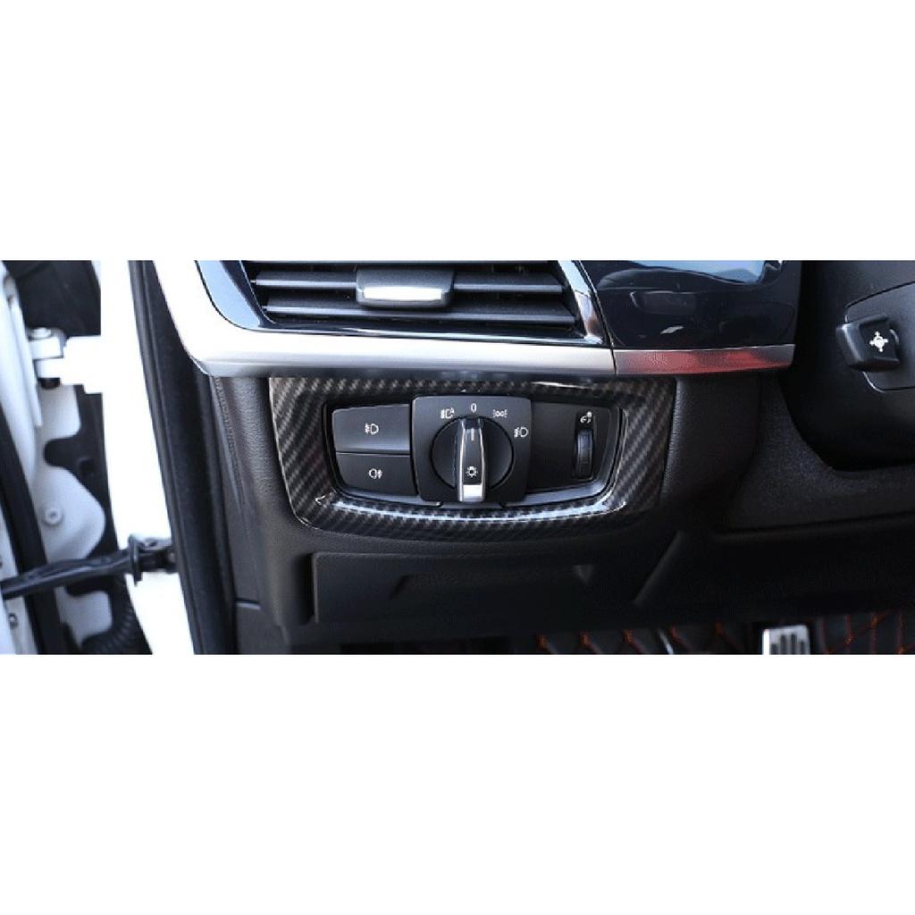 Carbon Fiber Headlight Switch Button Cover Trim For BMW X5 F15 X6 F16 2014-2018