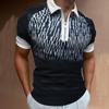New European and American Men's Casual Personality Fashion Lapel Short-sleeved Polo Shirt 3D Irregular Printing T-shirt Men