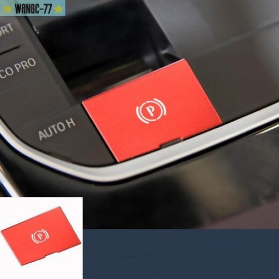 Red For BMW 1 F40   Aluminum Alloy Car Handbrake P Button Cover Sticker