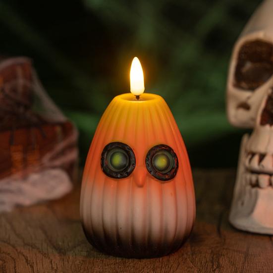 Autumn Owl Flameless Candle LED Night Light Battery Operated Flickering Candle Light Halloween Christmas Home Decor