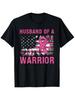 Breast Cancer Awareness T-Shirt Husband of a Warrior Support Shirt with Hot Transfer Print, Year-Rou