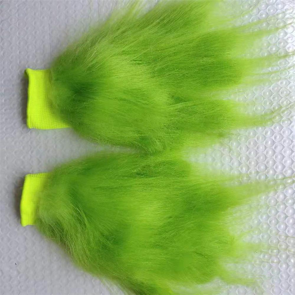 Halloween Christmas Mask Monster Hood Green Fur Elf Mask Dress Up Props Grimace Gloves Funny Mask
