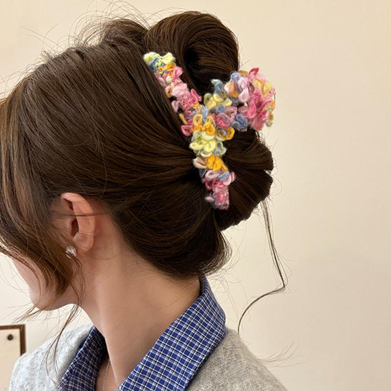 Colorful Hair Clips For Women Plush Resin Clouds Hair Claw Clip Large Small One-Word Shark Clip Trendy Daily Hair Accessory