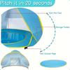 Large Foldable Kids Beach Play Tent with Water Pool Easy Setup Durable Polyester Portable for Outdoor Camping Blue Yellow Trim