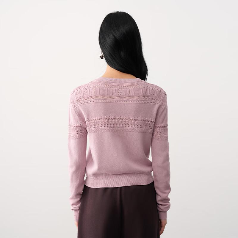 Women's Cotton Linen Hollow-out Jacquard Cardigan