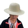 Cappello a visiera con tesa larga per bambina bambino unisex uncinetto paglia naturale cappello da contadino per bambini cappello Panama cappello a visiera per bambini