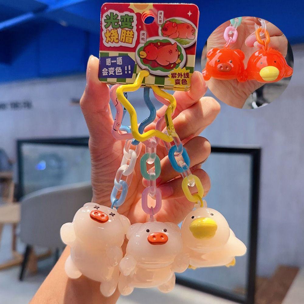 Roast Pig Car Key Pendant Uv Sensitivity Bag Hanging Decoration Backpack