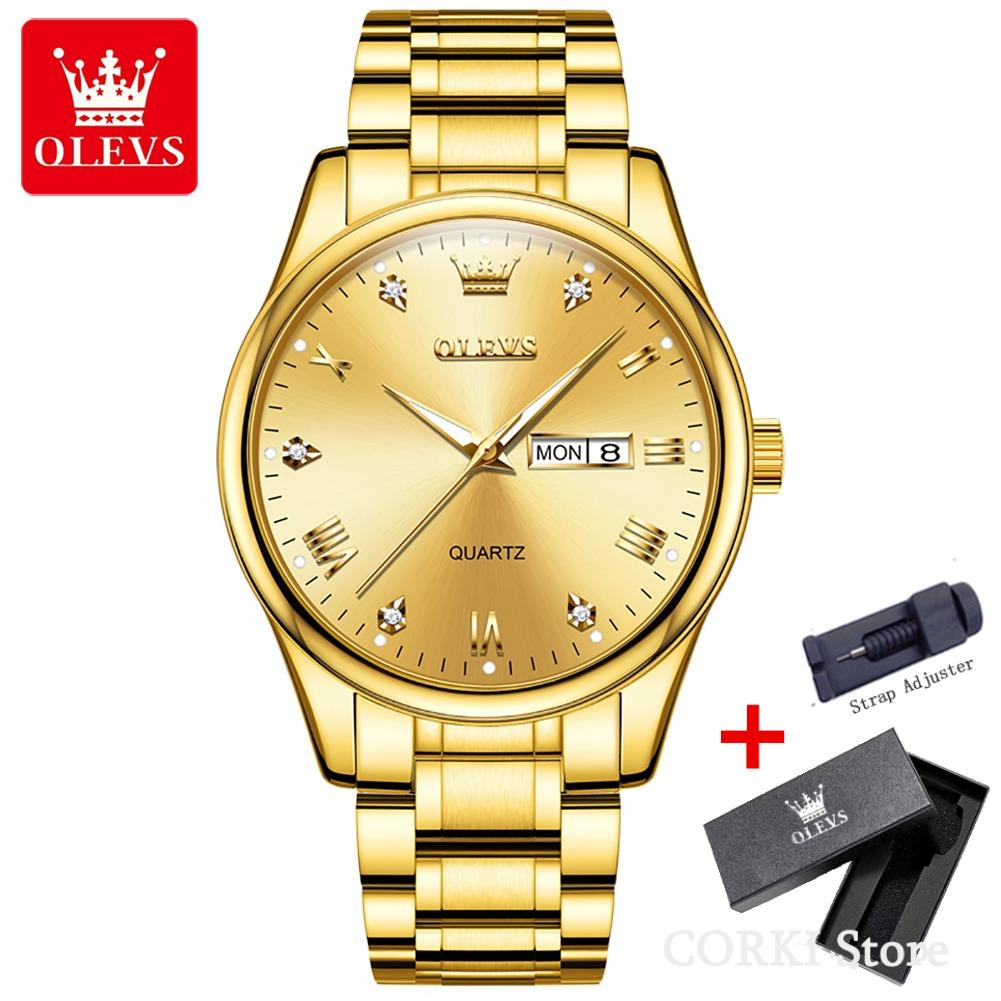 OLEVS 5563 Luxury Quartz Watch for Men Waterproof Sports Luminous Stainless Steel Date Mens Wristwatches Clock Relogio Masculino