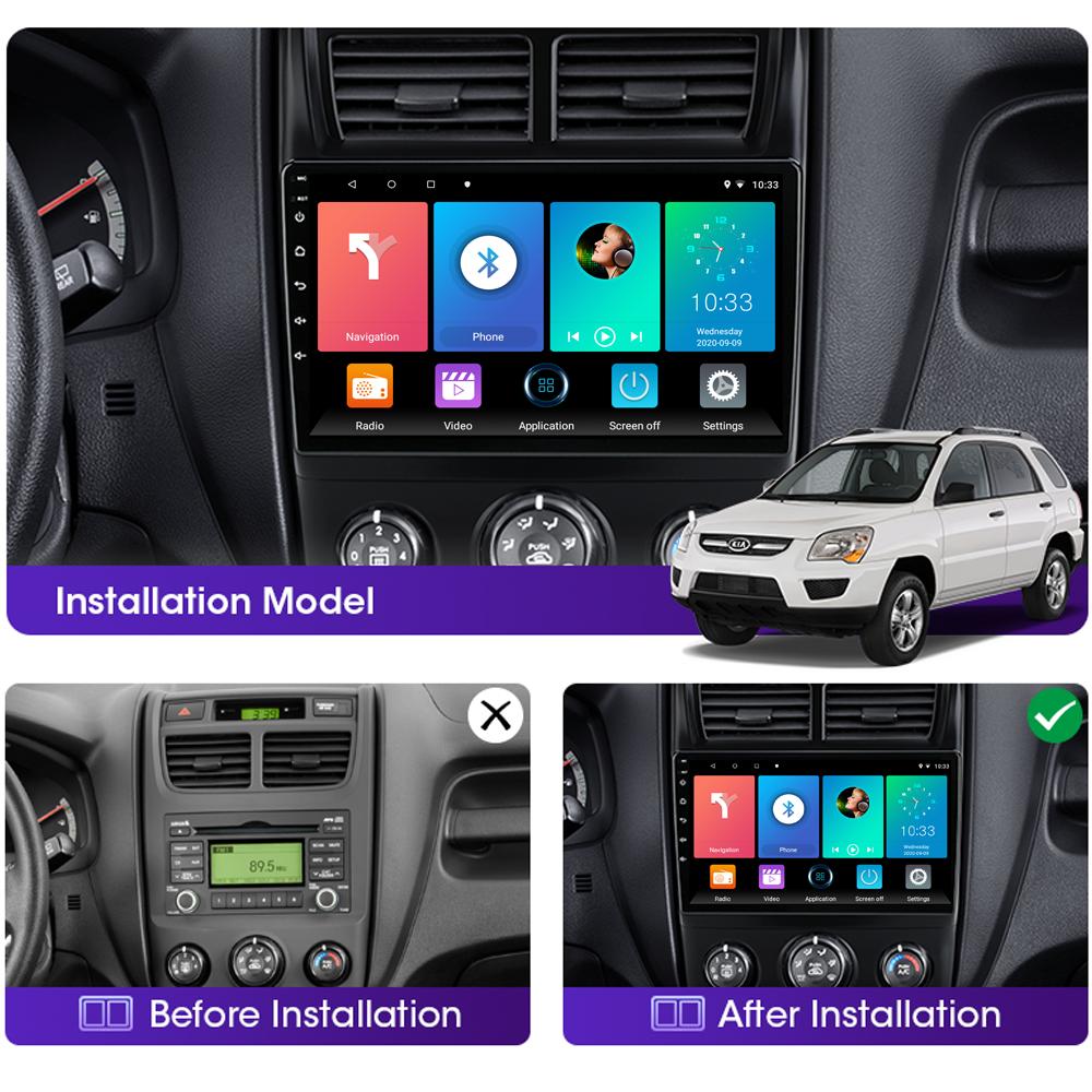 2Din Android WiFi Car Radio Multimedia Video Player For Kia Sportage 2007-2011 Navigation GPS Head Unit 4+64GB