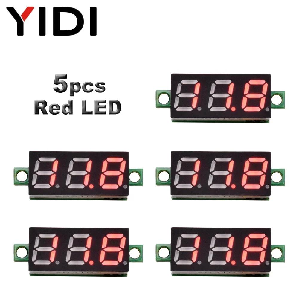 

5pcs/lot 0.28 Inch Micro LED Digital Voltmeter DC 0-100V 2.3-30V Car Auto Motorcycle Voltage Tester Meter Detector Red Blue DC 2.3-30V 2cable