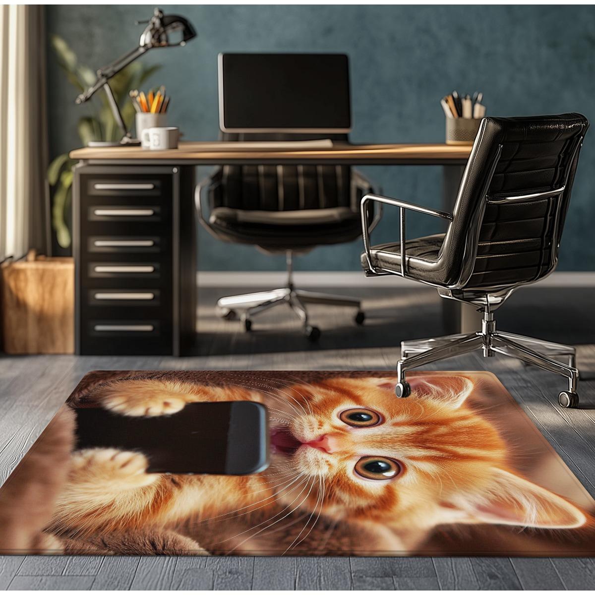 

Cute Kitten Taking Selfie Crystal Velvet Rug Gamer Room Decor Funny Cat Print Floor Mat Pet Lover Home Decoration Soft Carpet 60x90cm