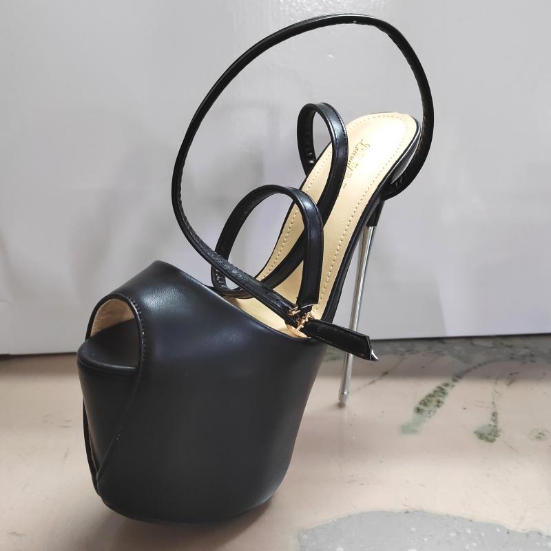 Luxury Women's Sandals 19cm Super Metal High Heels Summer Shoes Platform Sexy Strap Heeled Dance Stripper Fetish Shoes Ladies
