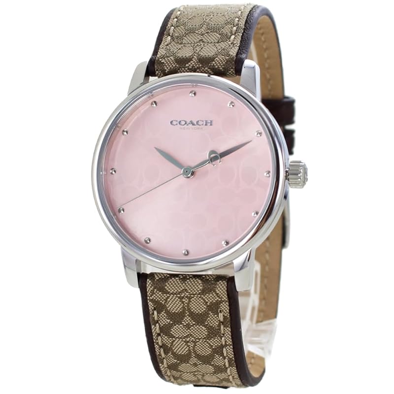 

[coach] watch ladies pink dial signature pattern leather leather belt 14503873 [product]