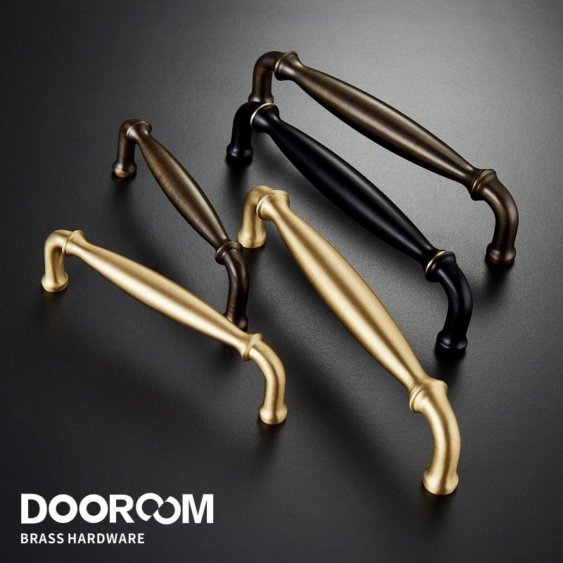 Dooroom Brass Furniture Handles Wardrobe Dresser Cupboard Shoe Box Cabinet  Drawer Pulls New Classic Pastoral European Knobs