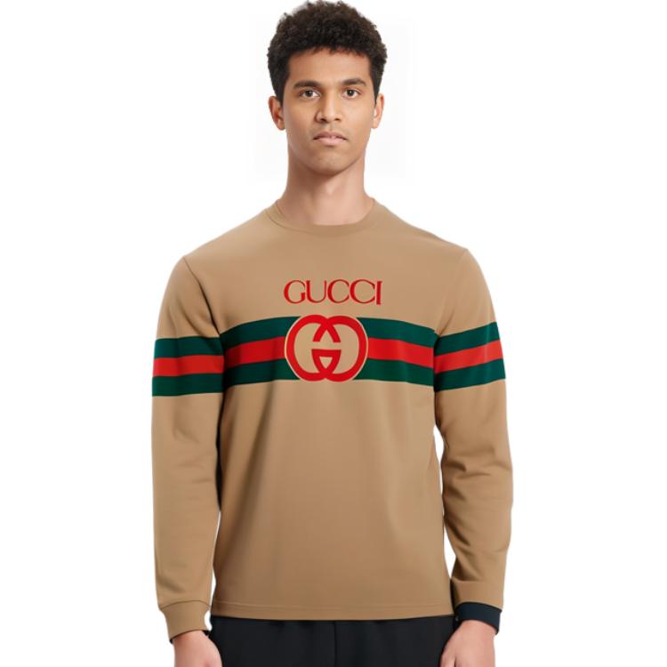 GUCCI Sweatshirts Men's Yellow Crew Neck Moderate Regular 581903-XJET2-2094