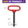 1/2 Inch Trailer Hitch Pin And Clip, 1/2" X 4" Tow Hitch Pin Rubber Coated Red Handle Pin For Tractors, Towing, Lawn Mower, Golf Cart And ATV, Heavy