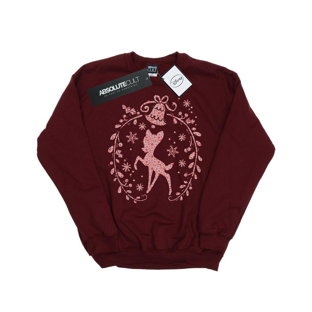 Disney Herren-Sweatshirt mit Bambi-Weihnachtskranz