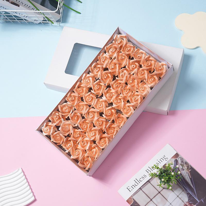 Eisblaue dreilagige Rosen-Seifenblume mit Basisstütze - DIY handgefertigte florale Materialien