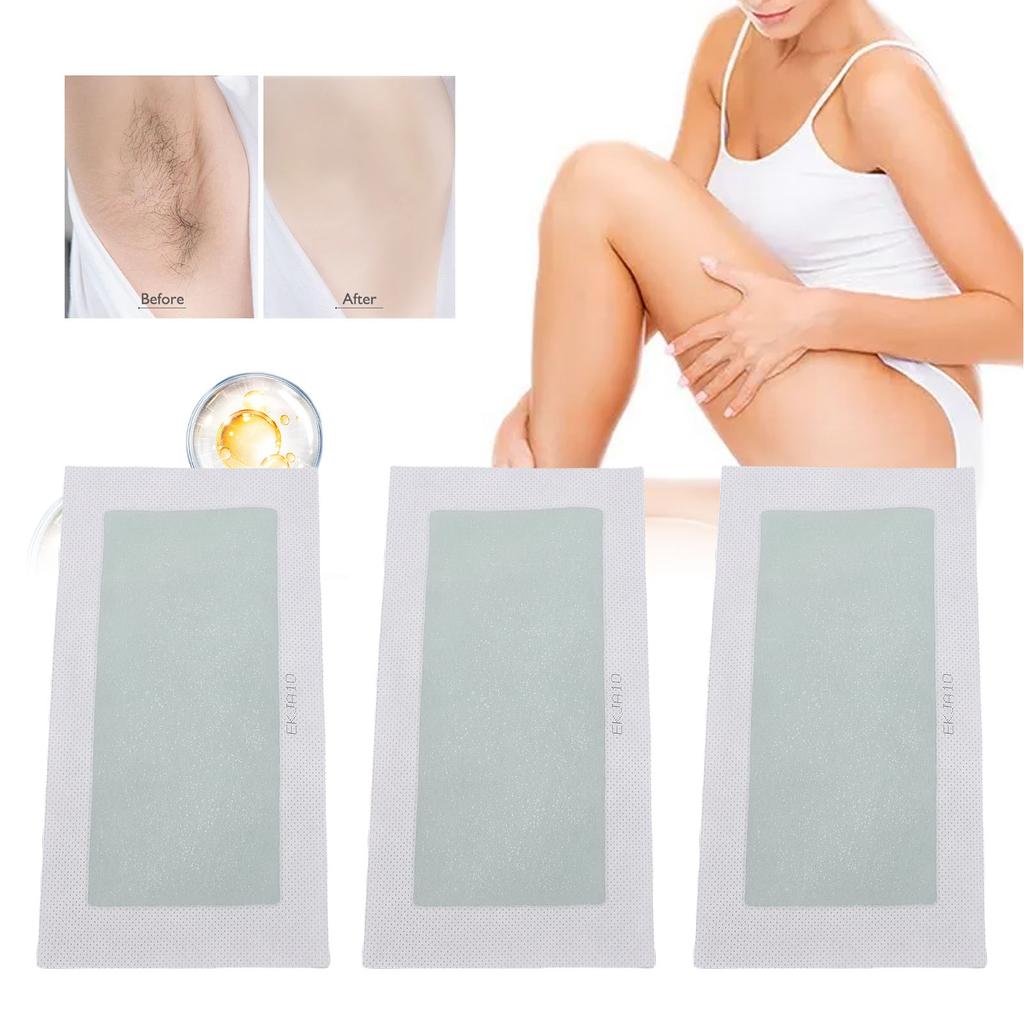 10 Pcs Wax Strips Cleansing Double Sided Individual Package Hair Removal Wax Strips for Leg Arm