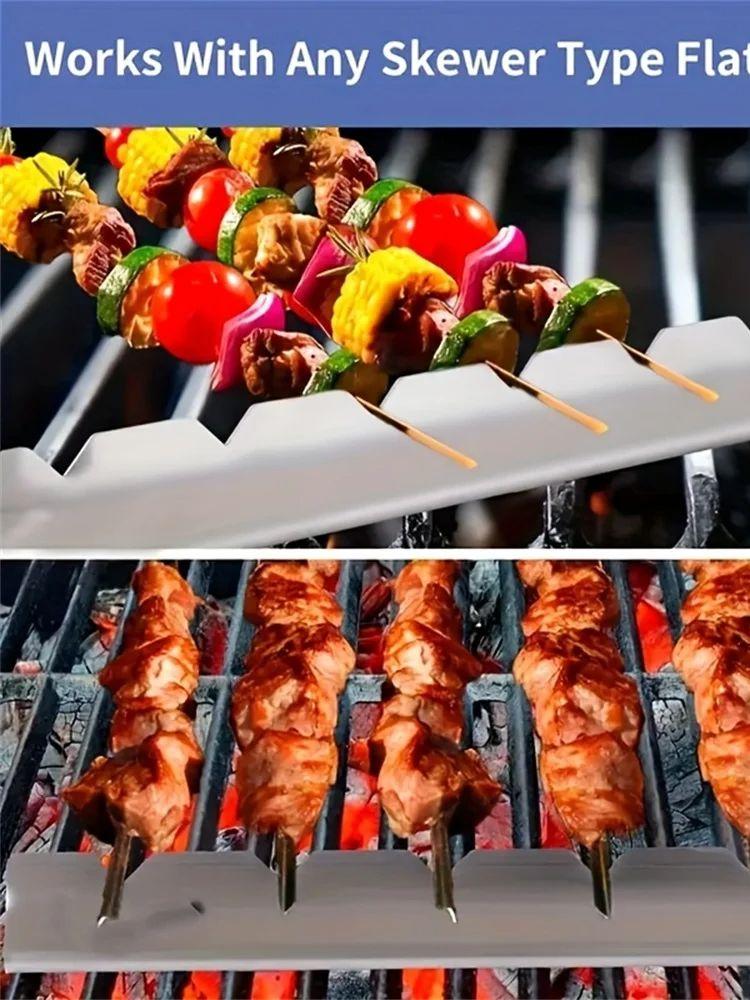 2pcs Kebab Rack Kebab Stands Skewer Holders Universal Suitable for Barbecue For Kitchen Patio Home Outdoor Camping BBQ Tools New