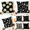 Classic Daisy Flowers Cushion Cover Washable Linen Pillowcase Soft  for Sofa Bed Cozy Home Room Decor