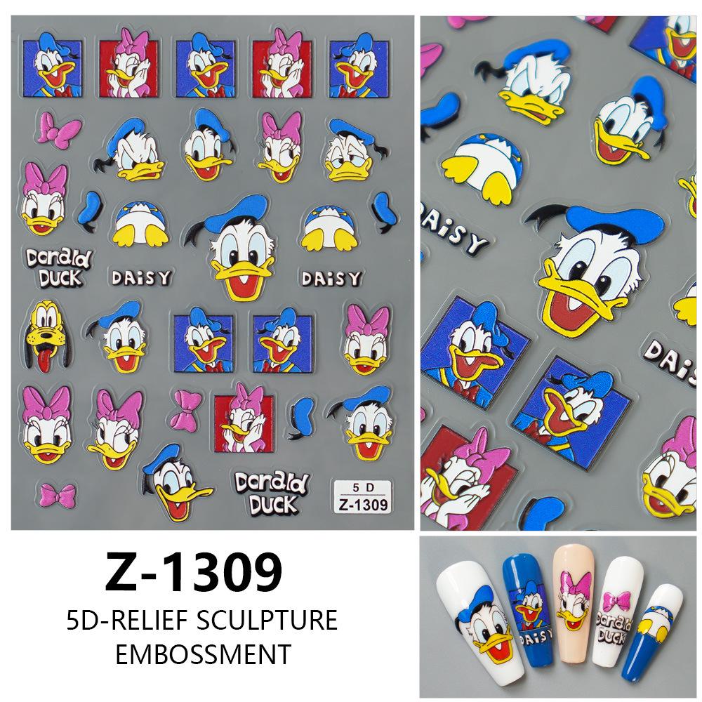 Redanco 5D Embossed Donald Duck 3D Self-Adhesive Nail Stickers